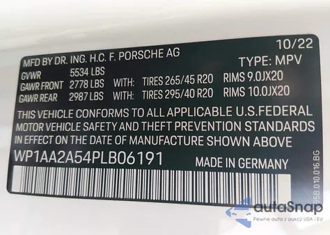 2023 Porsche Macan T z USA, uszkodzony, nr VIN WP1AA2A54PLB06191